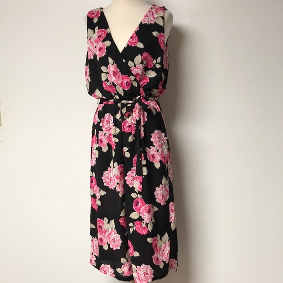 As U Wish Pants - Pink & Black Floral Romper